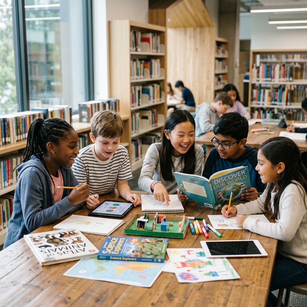Children collaborating and learning together
